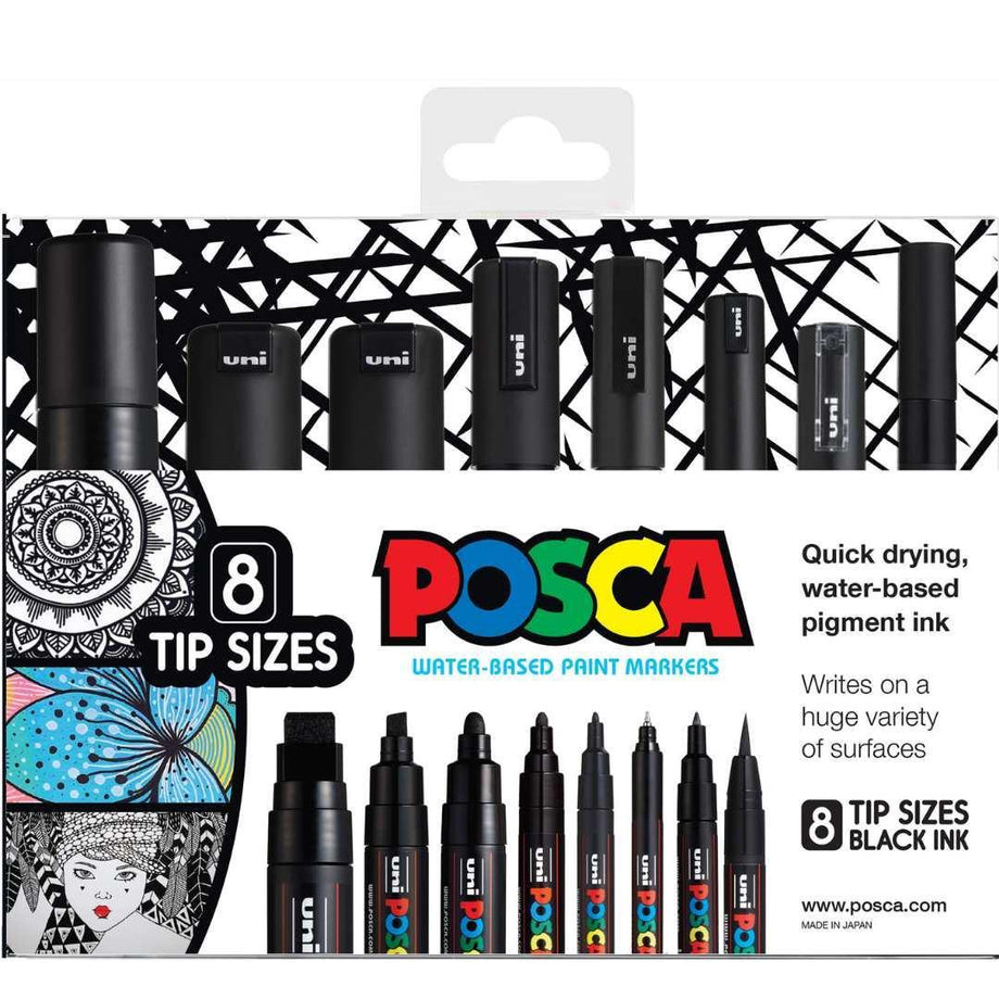 POSCA Marker PC-5M Bullet Medium 2.5mm Black - Sold Each (12 per Box) -  Impact