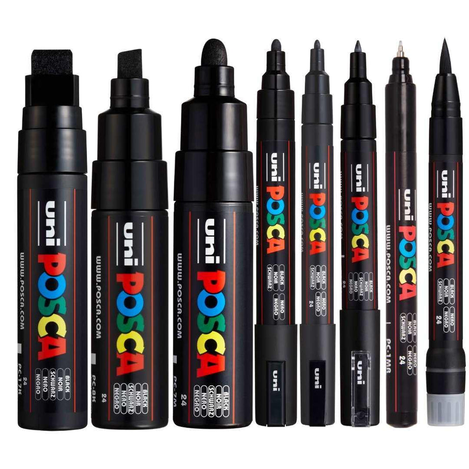 Uni POSCA Paint Markers, Medium Point Marker Tips, PC-5M, Assorted Ink, 8  Count