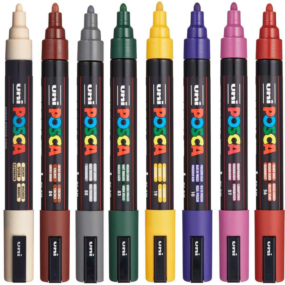 Uni Posca Markers PC-5M Set Of 8 Pastel Colours